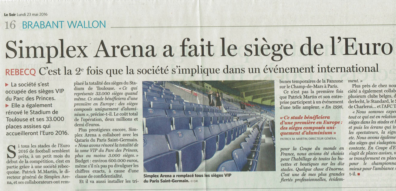 Simplex Arena fait le siège de l'Euro